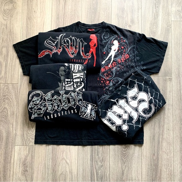 VINTAGE SKIN INDUSTRIES SKATING T SHIRT BUNDLE - Picture 1 of 5